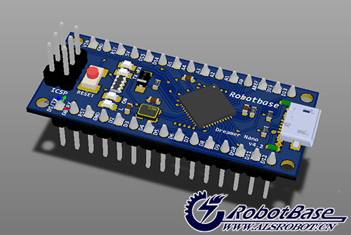 最终的Arduino mini 3D预览图