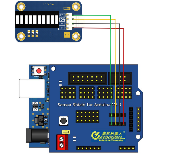 Arduino 条形LED模块 10段条状数码管 发光模块 梯度显示 短光条